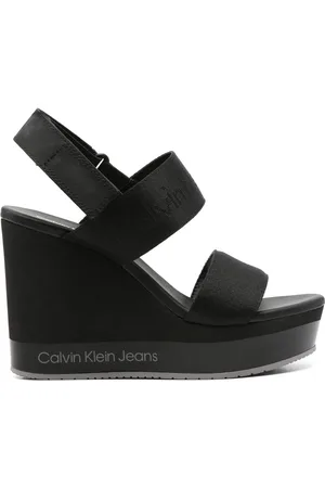 Calvin Klein 110mm logo-jacquard wedge sandals