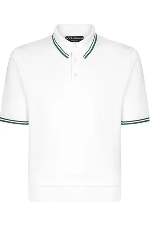 Dolce & Gabbana Striped-border silk polo shirt