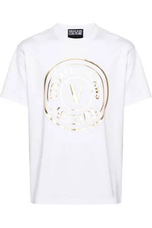 VERSACE Logo-print cotton T-shirt