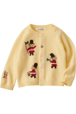 Familiar Intarsia-knit wool cardigan