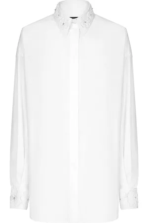 Dolce & Gabbana Floral-embroidery point-collar shirt
