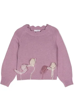 MONNALISA Floral-appliqu?? knitted jumper