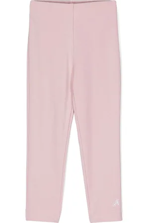 MONNALISA Rhinestone-monogram jersey leggings