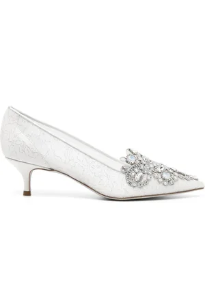 RENE CAOVILLA Veneziana crystal kitten-heel pumps