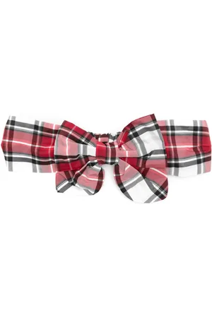 MONNALISA Bow-detailed tartan head band