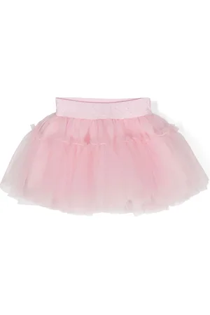 MONNALISA Logo-jacquard tulle tutu