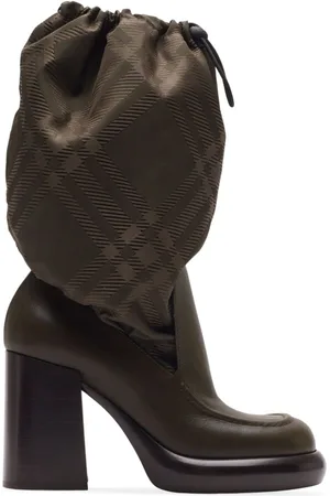 Burberry Square-toe check-print boots