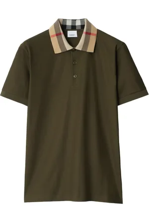 Burberry Checkered-collar cotton polo shirt