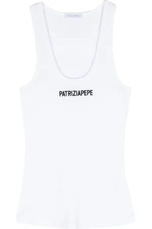 Patrizia Pepe Logo-embroidered cotton top
