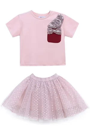 Mimi Tutu Sequin-embellished T-shirt skirt set