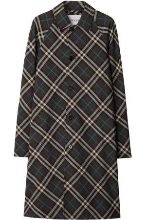 Burberry Mid-Length Check Trench Coat