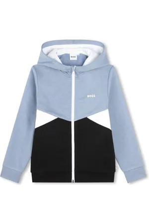 HUGO BOSS Colour-block zip-up hoodie