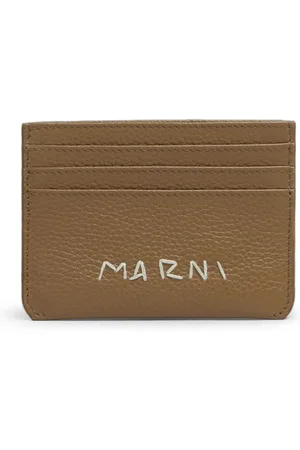 Marni Logo-embroidered leather card holder