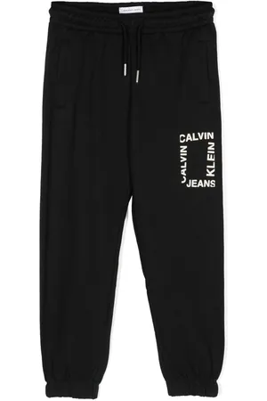 Calvin Klein Flocked-logo cotton track pants