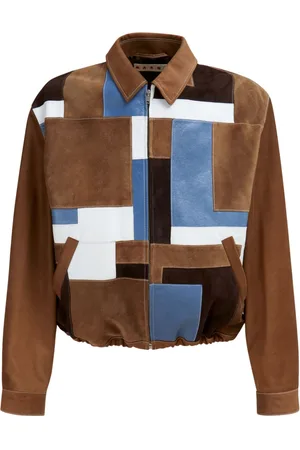 Marni Patchwork-design leather jacket