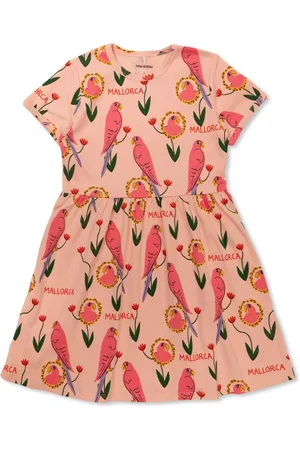 Mini Rodini Parrots-print T-shirt dress