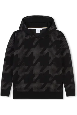 HUGO BOSS Houndstooth-print cotton hoodie