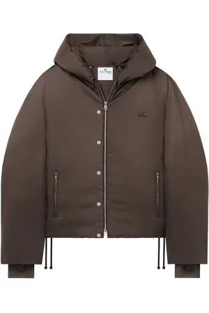 Courrèges Logo-patch hooded puffer jacket