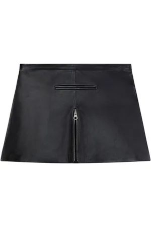Courrèges Zip-detail leather miniskirt