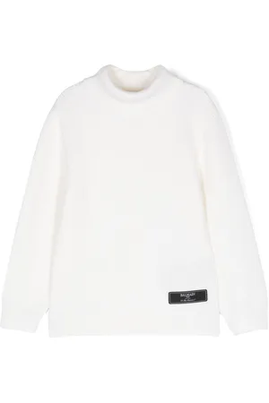 Balmain Logo-tag wool jumper