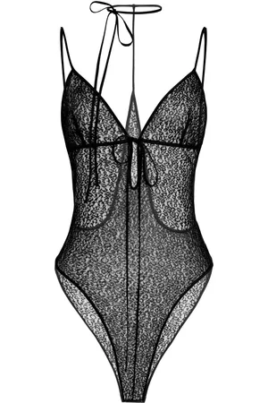 ALEKSANDRE AKHALKATSISHVILI Halterneck lace bodysuit