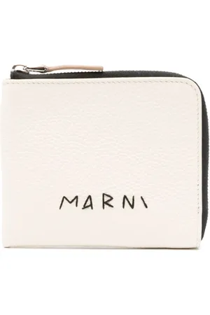 Marni Logo-embroidered leather wallet