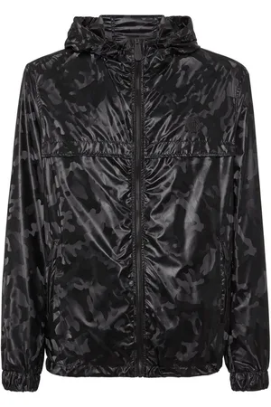 Philipp Plein Camouflage-print hooded windbreaker