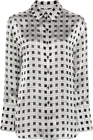 Kenzo Weave-print satin shirt