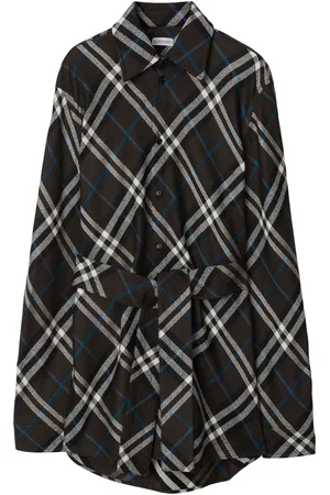Burberry Check-pattern belted shirt