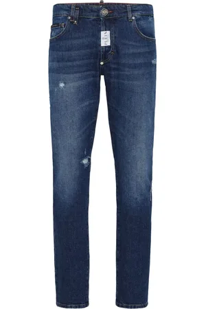 Philipp Plein Paint-splatter slim-fit jeans