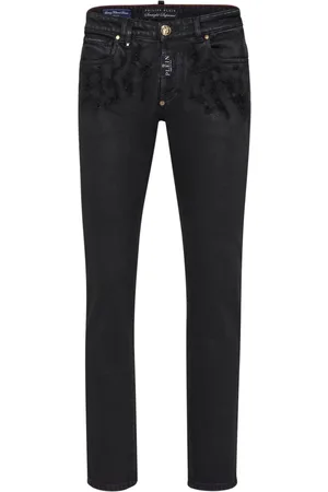 Philipp Plein Ripped-detail straight-leg jeans