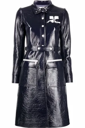 Courrèges Logo-appliqu?? vinyl trench coat
