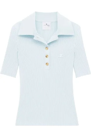 Courrèges Signature ribbed polo top