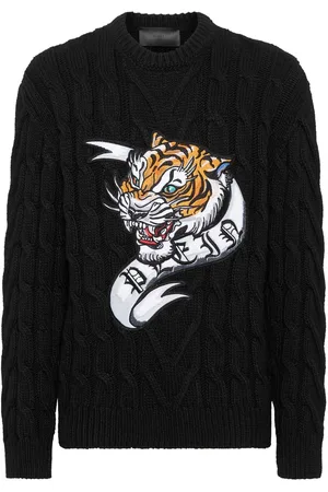 Philipp Plein Tiger-appliqu?? wool jumper
