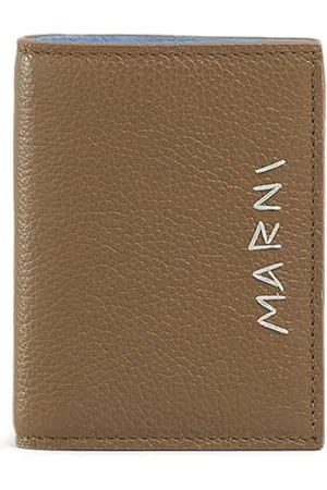 Marni Logo-embroidered leather wallet
