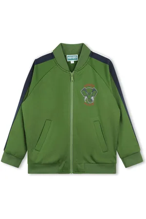 Kenzo Elephant-print zip-up cardigan
