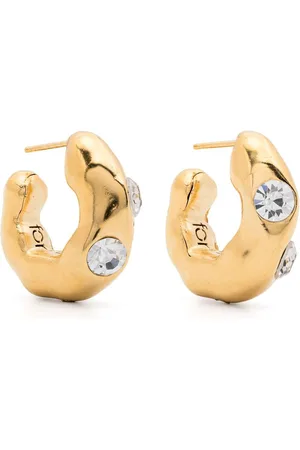 FORTE FORTE Crystal-embellished half-hoop earrings