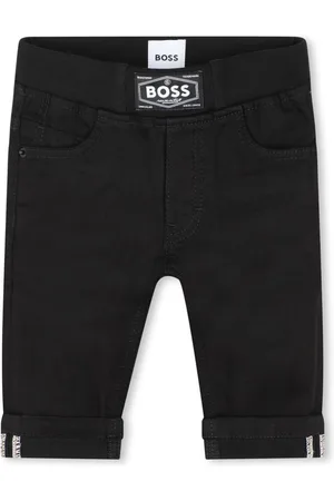 HUGO BOSS Logo-appliqu?? turn-up jeans