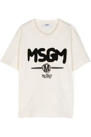 Msgm Flocked-logo cotton T-shirt