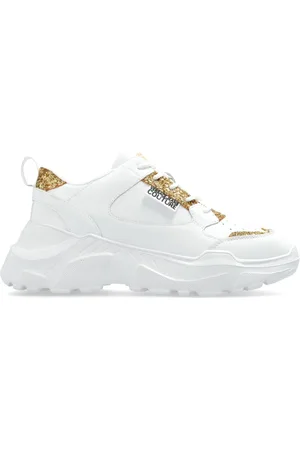 VERSACE Logo-patch glitter-detailing sneakers
