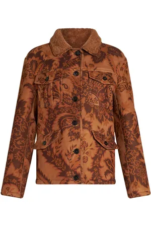 Etro Printed shearling jacket