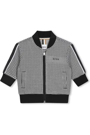 HUGO BOSS Logo-print houndstooth jacket