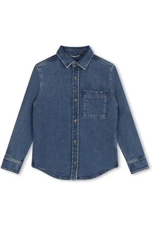 HUGO BOSS Logo-appliqu?? denim shirt