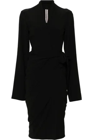 Rick Owens Tie-fastening crepe wrap dress