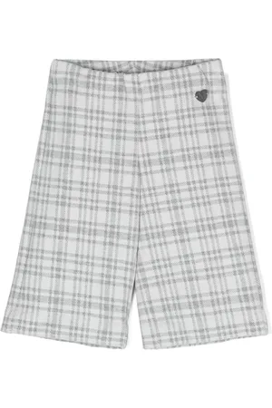 MONNALISA Plaid-check wide-leg trousers