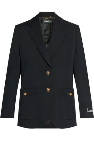 VERSACE Logo-appliqu?? single-breasted blazer