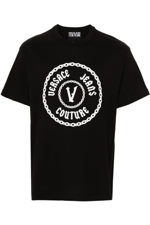VERSACE Raised-logo cotton T-shirt