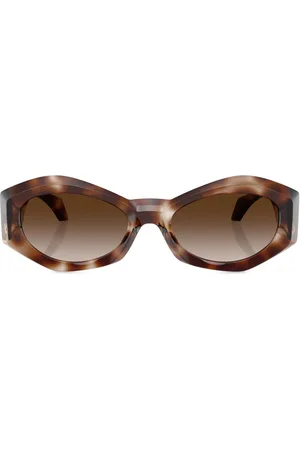 VERSACE Medusa-plaque oval-frame sunglasses