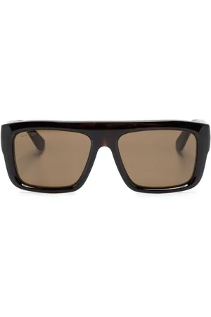 Gucci Logo-engraved rectangle-frame sunglasses