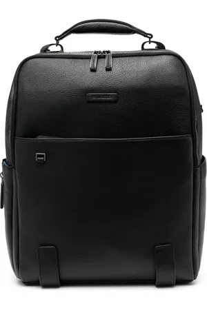 Piquadro Logo-patch leather backpack